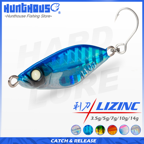 Hunthouse LIZINC métal gabarit leurre de pêche 3.5/5/7/10/14g micro gabarit leurres coulant rivage gabarits appât pour pêche bar brochet UV yeux ► Photo 1/6