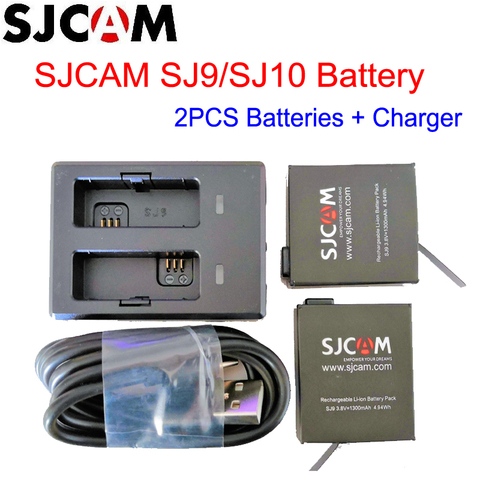 SJCAM SJ9/SJ10 – batterie Li-ion Rechargeable, 1300mAh, 2 Batteries + chargeur, pour appareil photo série SJ9/SJ10 ► Photo 1/6