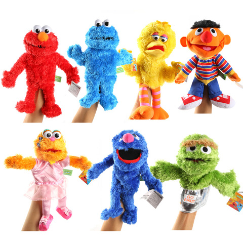 Grand sésame Stree marionnette mignon Elmo CookieMonster Oscar sésame rue doux en peluche main marionnette poupée de bonne qualité ► Photo 1/6