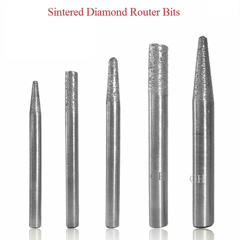 Fraise à bille frittée diamant, tige 6mm 8mm, nez plat, CNC outils de gravure pour sculpture en granit, marbre ► Photo 1/6