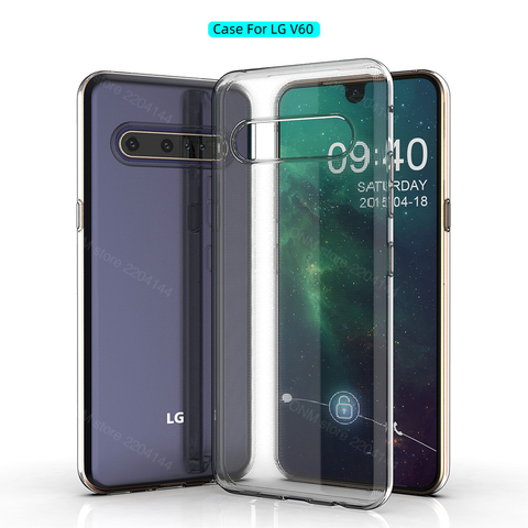 Étui pour LG V60 ThinQ 5G TPU silicone clair ajusté pare-chocs coque souple étui pour LG V60 ThinQ 5G couverture arrière transparente ► Photo 1/6