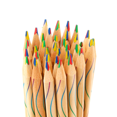 Crayon coloré en bois de couleur arc-en-ciel pour enfants, école, Graffiti, peinture, dessin, bricolage, 10 pièces/lot ► Photo 1/5