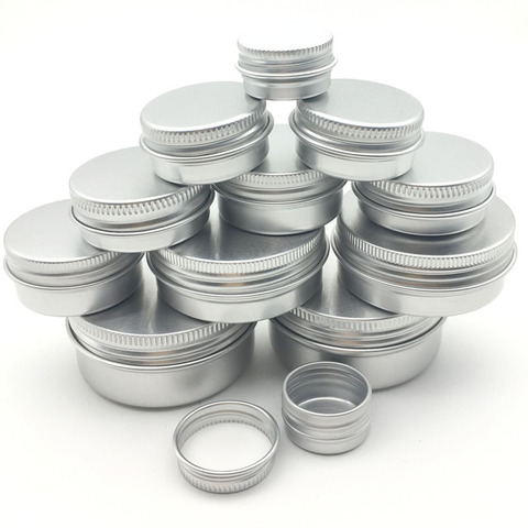 100 pièces pots en aluminium 5g/10g/15g/20g/30g/50g/60g métal vide cosmétique soins du visage crème pour les yeux baume à lèvres brillant emballage ► Photo 1/6