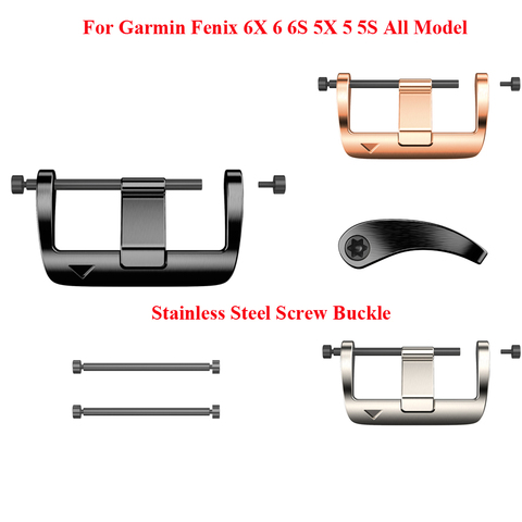 22 boucle de vis d'acier inoxydable d'ajustement rapide de 26mm pour Garmin Fenix 6X Fenix 6 6S Fenix 5X 5 3 3HR connecteur facile d'ajustement de boucle ► Photo 1/6
