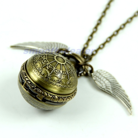 Vintage rétro ton Bronze pendentif collier chaîne Quartz Steampunk montre de poche ► Photo 1/4