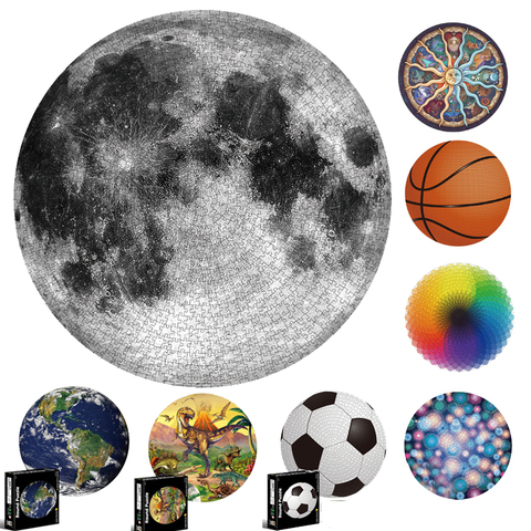 65CM rond Puzzle 1000 pièces ciel étoilé Puzzle enfants planètes terre jouets éducatifs Puzzle jeux pour adulte ► Photo 1/6