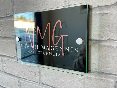 Plaque de bureau moderne haut de gamme, porte d'entrée de magasin, panneau en acrylique, Design d'affaires ► Photo 1/5