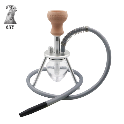 SY verre Shisha ensemble complet narguilé Shisha avec alliage Triangle support pince à ressort Chicha narguilé tuyau pour fumer ► Photo 1/6