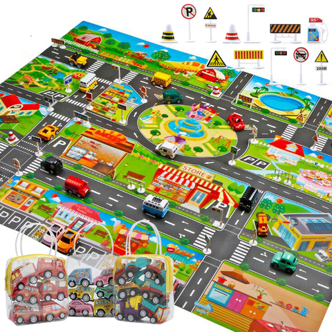 Grande ville trafic tapis de parc de voiture jouer enfants tapis développement bébé ramper tapis jeu tapis jouets enfants tapis de jeu Puzzles GYH ► Photo 1/6