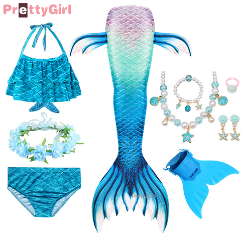 Maillot de bain queue de sirène pour enfants, Costume de bain, Bikini, Cosplay, robe de plage, cadeau d'anniversaire pour filles ► Photo 1/6