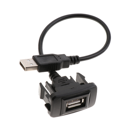 Voiture USB Port prise câble tableau de bord affleurant USB 2.0 câble adaptateur 1 Port dans la prise pour TOYOTA HILUX VIGO FORTUNER 2004-2012 ► Photo 1/5