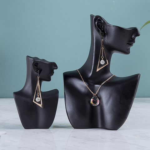 Boucles d'oreilles de luxe en résine petit et moyen côté portrait, présentoir de bijoux, accessoires de présentation de colliers, nouveau modèle 2022 ► Photo 1/6