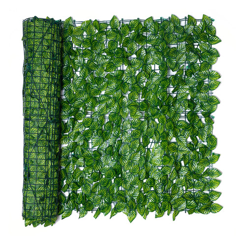 Rouleau de criblage de clôture de jardin à feuilles artificielles, protection contre la décoloration UV clôture artificielle de mur d'aménagement paysager de lierre panneau de clôture de jardin ► Photo 1/6