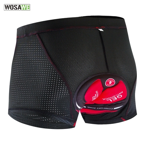 WOSAWE – short de cyclisme pour hommes, sous-vêtements de vélo Pro 5D avec coussin de Gel, sous-vêtement rembourré antichoc ► Photo 1/6