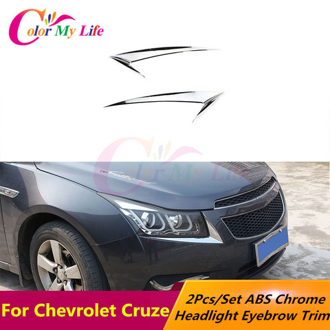 Color My Life – autocollants de garniture de phare ABS chromé, bande de décoration de couverture de sourcil de lampe pour Chevrolet Cruze Sedan Hatchback ► Photo 1/5