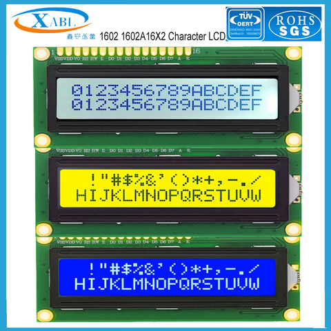 XABL 1602 1602A 16X2 caractère Module LCD LCM couleur bleu blanc jaune écran sortie d'usine taille personnalisée ► Photo 1/5