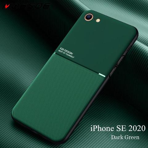 Coque de protection en cuir mat pour iPhone, compatible modèles 11 Pro, Max, XR, X, XS, 7, 8 Plus, SE 2022 ► Photo 1/6