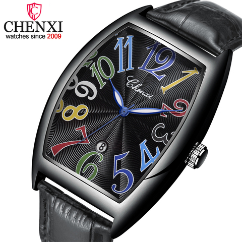 CHENXI-montre-bracelet de luxe pour hommes, nouvelle collection, cadrans, avec bracelet en cuir, à Quartz, cadeau, 8217 ► Photo 1/6