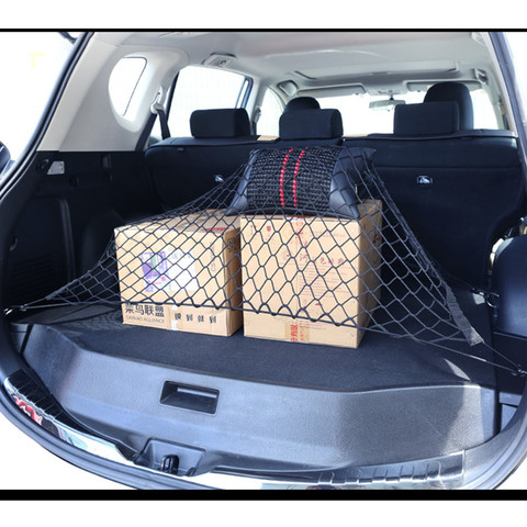 Filets de coffre de voiture 70x70 cm en Nylon élastique solide, filet de rangement de bagages de voiture, filet en maille avec crochets, accessoires de voiture pour SUV MPV ► Photo 1/6