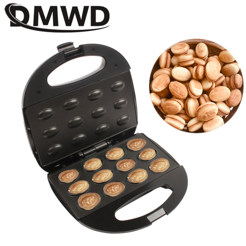 DMWD automatique noyer fabricant de gâteaux électrique Mini écrou gaufre pain Machine de cuisson Sandwich fer grille-pain antiadhésif Pan bricolage collations EU ► Photo 1/6