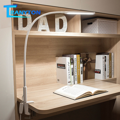 Lampe de Table à bras Long pince lampe de bureau de bureau 64 pièces LED lumière USB 3 couleurs x5 niveau Dimable Protection des yeux lumière d'étude réglable ► Photo 1/6