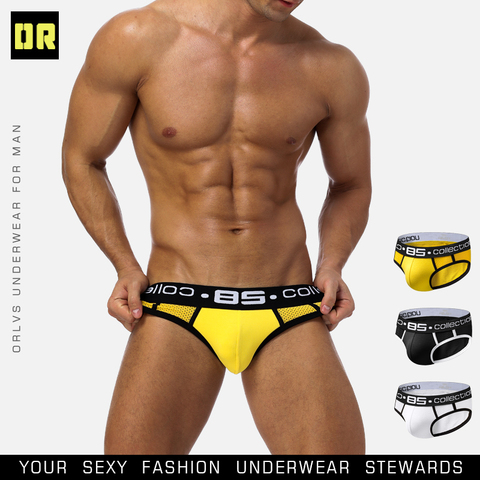 CMENIN-sous-vêtements Sexy pour hommes, sous-vêtements en maille respirante, sous-vêtements Bikini courte, Jockstrap avec pochette en coton, culotte Gay BS107 ► Photo 1/6