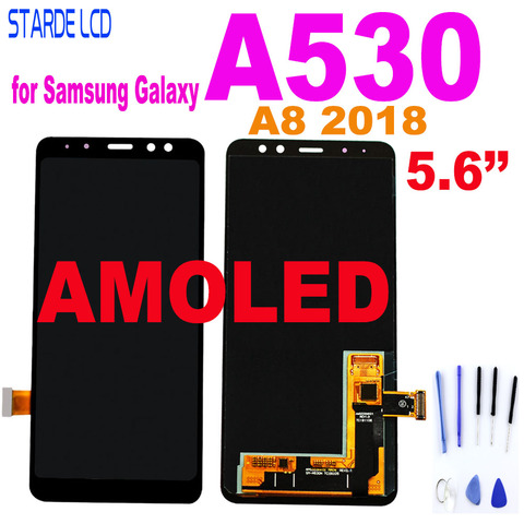 AMOLED ORIGINAL 5.6 ''LCD pour SAMSUNG Galaxy A8 2022 LCD A530 LCD écran tactile numériseur assemblée réglage de la luminosité ► Photo 1/6