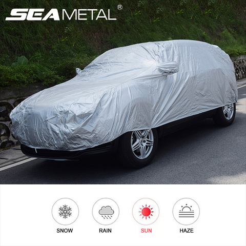 Couverture de protection d'extérieur pour Hatchback, berline et SUV, bâche de voiture imperméable et anti-poussière, style pare-soleil, accessoire contre le neige, modéle universel ► Photo 1/6