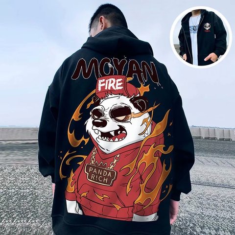 Nouveau hommes sweats à capuche mode Streetwear à capuche fermeture éclair sweat hommes décontracté Harajuku hommes vêtements imprimer sweat à capuche pour homme grande taille M-5XL ► Photo 1/6