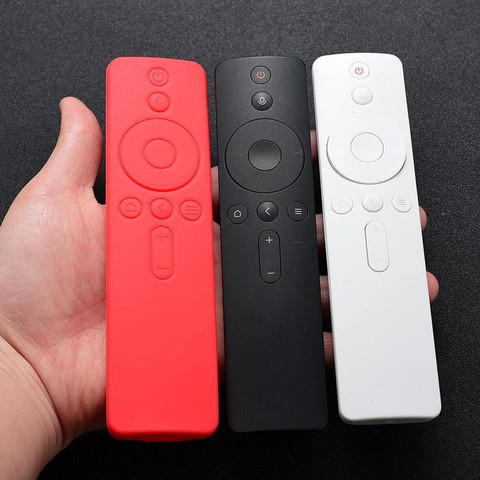 Boîtier anti-poussière en Silicone avec bouton de commande vocale, 2 pièces/lot, pour Xiaomi 4A 4C, manchon en caoutchouc pour télécommande TV Mi Box 4 ► Photo 1/5