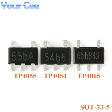 Chargeur de batterie Lithium-ion linéaire, 10 pièces, puce IC, TP4054 TP4055 TP4065 sot-23-5 54b 55b 65b ► Photo 1/4