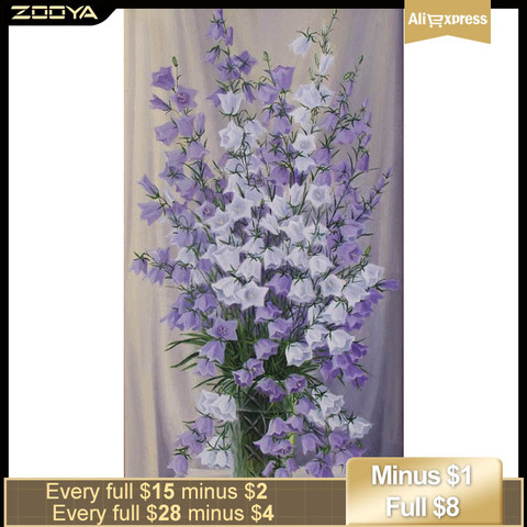 ZOOYA-peinture diamant thème floral, broderie complète, strass, décoration, couture, vente, mosaïque, décoration d'intérieur, RF1266 ► Photo 1/6