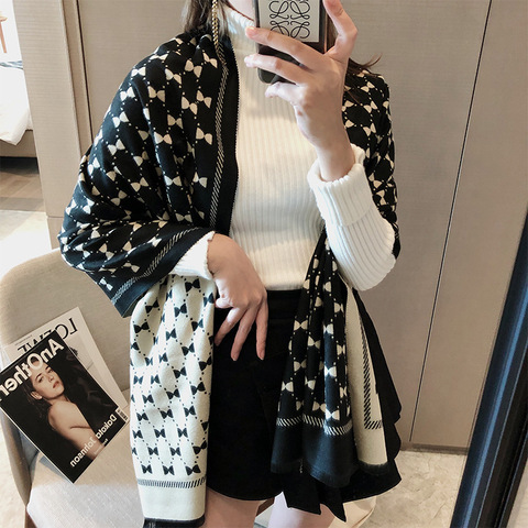2022 marque femmes Bandana cachemire écharpe hiver Pashmina chaud châles et enveloppes dame imprimer épaisse couverture cou foulards Bufanda ► Photo 1/5