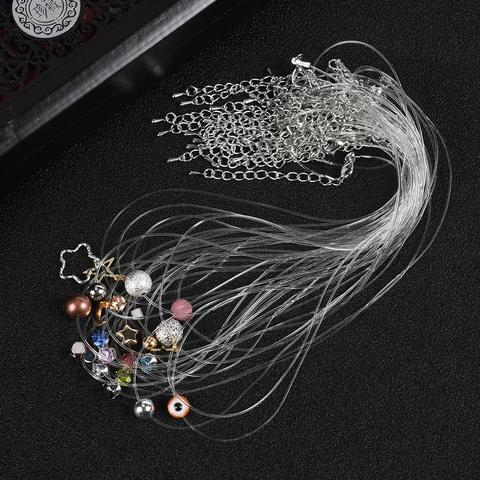 Collier à pendentif, chaîne élastique, cristal Transparent pour femmes, pendentif, chaîne Invisible, clavicule, strass, ras du cou, pour femmes ► Photo 1/6