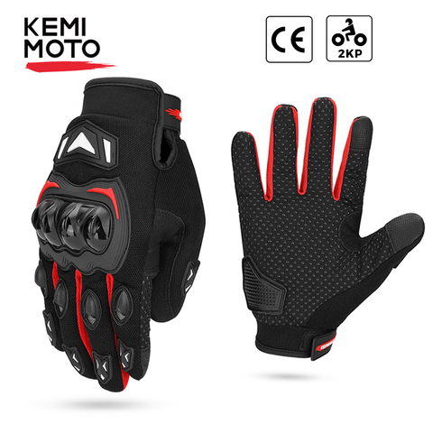 KEMIMOTO CE – gants de moto pour hommes et femmes, noirs, pour écran tactile, sport d'été, Luvas, protection pour moto, vtt ► Photo 1/6