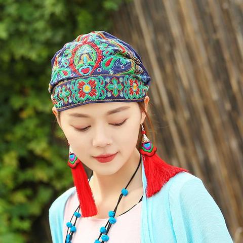 Chapeau pour femmes pour femmes, Bandanas de voyage, imprimé de fleurs, de Style ethnique mexicain Vintage, pour les loisirs d'hiver, Boho, 5 couleurs ► Photo 1/6