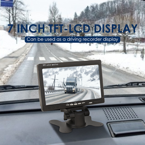 Lecteur de moniteur de voiture écran LCD TFT 7 pouces entrée vidéo 2 voies moniteur PAL/NTSC pour caméra de Surveillance de sécurité à domicile rétroviseur automatique ► Photo 1/6