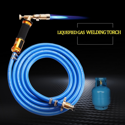 Kit de torche allumage électronique pistolet de soudage au gaz liquéfié avec tuyau 2.5M pour souder la cuisson brasage chauffage brûleur à gaz outil ► Photo 1/6