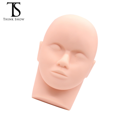 Mannequin Pro en Silicone avec tête plate fermée, maquillage pour Extensions cils, peinture sur le visage ► Photo 1/6