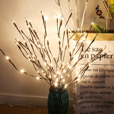 Lumière féerique décorative pour maison, branche de saule artificielle à 20Led, pour salon, coin/table, Vase de fleurs ► Photo 1/6