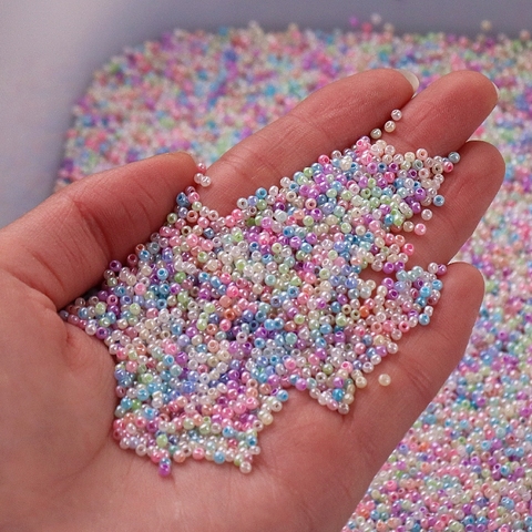 720 pcs/lot 2MM bonbons couleur crème tchèque verre graine bricolage perles uniforme rond trou perles pour enfants fait à la main bijoux faisant ajustement coudre ► Photo 1/6