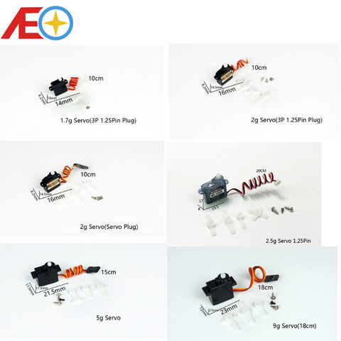 PZ numérique, EMAX Servo de 1.7 go et 2.5 go 5g 9g 17g 37g à haute vitesse, couple élevé, pour avion RC, hélicoptère, voiture, bateau, 4 pièces/lot ► Photo 1/6