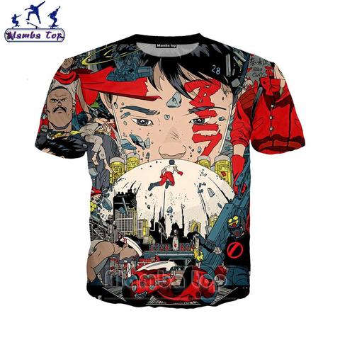 Akira t-shirt manches courtes en 3D, dessin animé, T-shirts pour hommes, col O, vêtements de sport, Harajuku, T-shirts E016 ► Photo 1/6