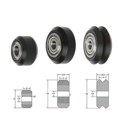 Roues CNC openconstructions POM avec palier, grands modèles, Passive, ronde, poulie perlin, engrenage, pour Ender 3 et CR10, 4 pièces/lot ► Photo 1/5