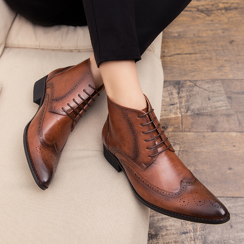 Oxfords – bottines en cuir pour homme, chaussures d'extérieur à la mode, collection printemps-automne ► Photo 1/6