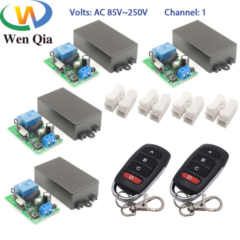 Wenqia – interrupteur intelligent avec télécommande 433MHz RF AC 85-220V, 1 canal, relais de commande récepteur pour couloir/Led/lumière en attendant ► Photo 1/6