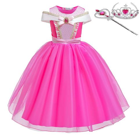 Robes princesse pour petites filles Cosplay, motif de fleurs, vêtements reine des neiges, sur mesure, pour enfants ► Photo 1/6