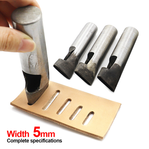 Poinçon de trou de cuir de forme ovale de 5mm, outils de poinçonnage de ceinture d'espacement d'angle ovale, outil de perçage de trous de bricolage ► Photo 1/6