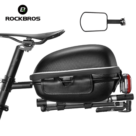 ROCKBROS-sac de porte-bagages de vélo, sac de siège en coque dure en EVA, grande capacité, étanche, selle de vélo sur route vtt, avec feu arrière réfléchissant ► Photo 1/6