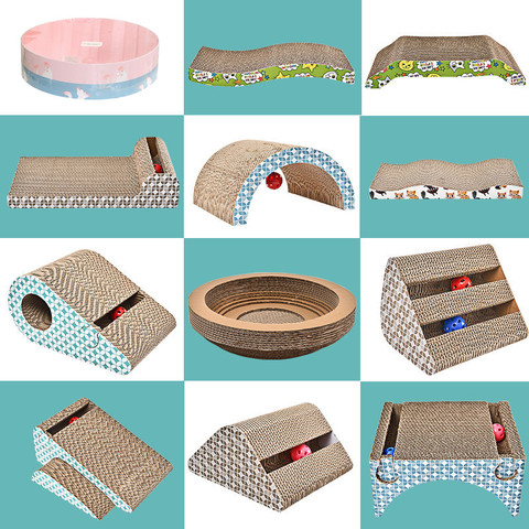 Planche à gratter pour chat, tapis de meulage, protection Interactive, meuble, jouet ondulé, grande taille, jouet en carton ► Photo 1/6